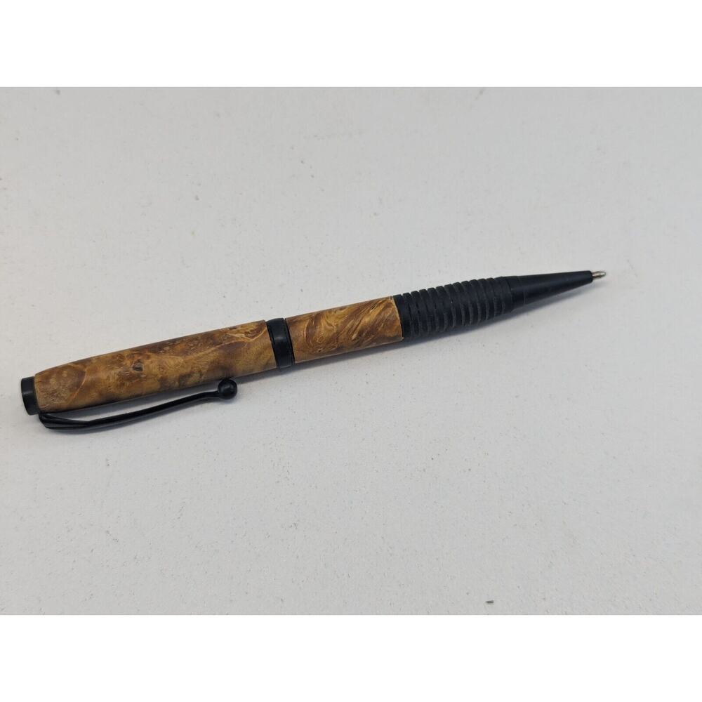 Hand Turned Pen Black Finish Fauxโ Wood Acrylic